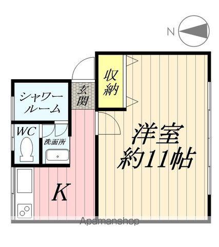 サンハイツみさと(1K/2階)の間取り写真
