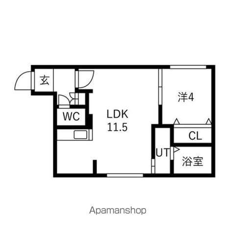 ALIVIS菊水(1LDK/4階)の間取り写真