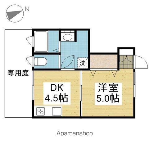 CASA PACIFICA YUWATARI(1DK/1階)の間取り写真