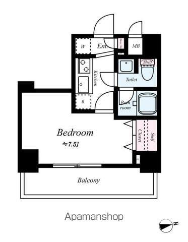 ドルチェ日暮里弐番館(1K/8階)の間取り写真