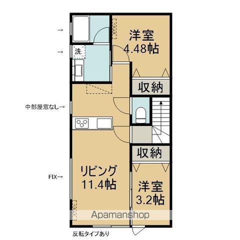 ブリッジフィールド(2LDK/2階)の間取り写真