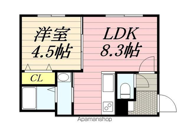 GRAN BACH麻生(1LDK/2階)の間取り写真