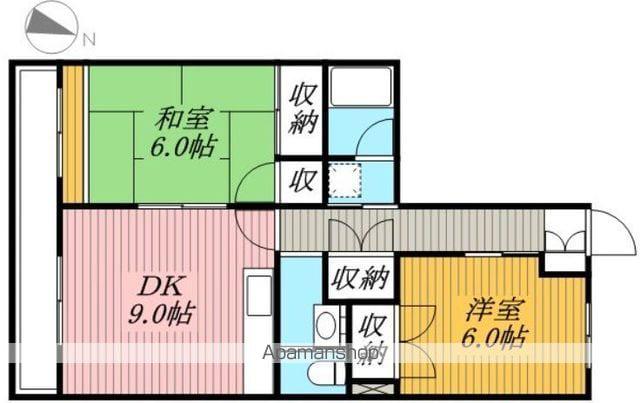 リアルト稲毛(2DK/4階)の間取り写真