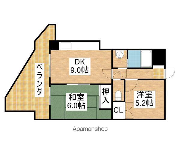 ディーベス23(2DK/5階)の間取り写真