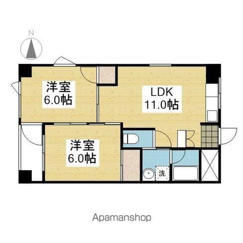 シャルマンコーポ土居(2LDK/8階)の間取り写真