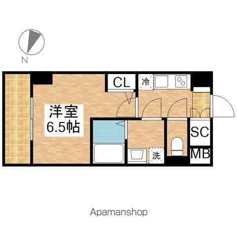 ディアレイシャス東別院Ⅳ(1K/13階)の間取り写真