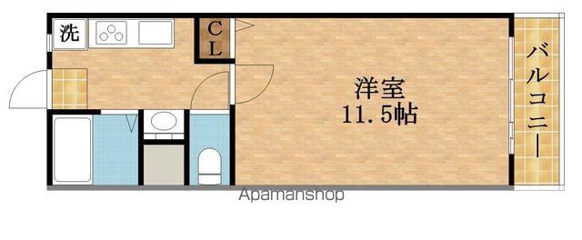 ミティオ森小路(1DK/4階)の間取り写真