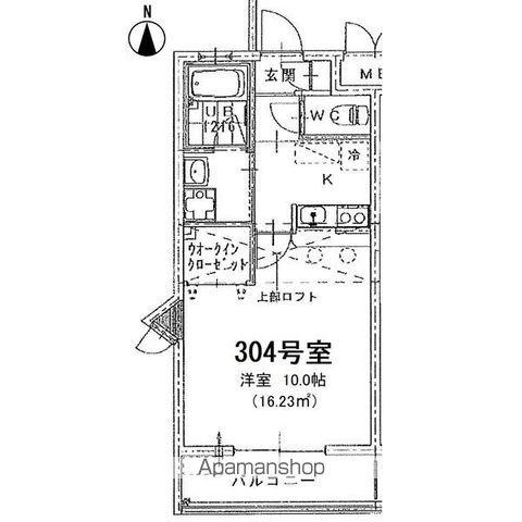 クラール名城公園 (1K/3階)の間取り写真