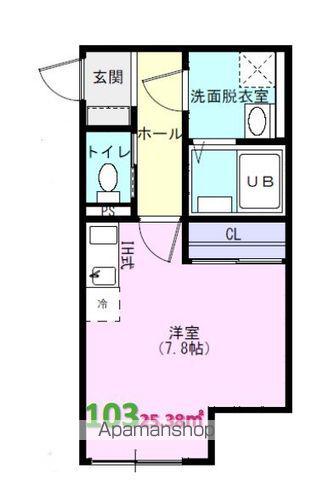 クライム3(ワンルーム/1階)の間取り写真