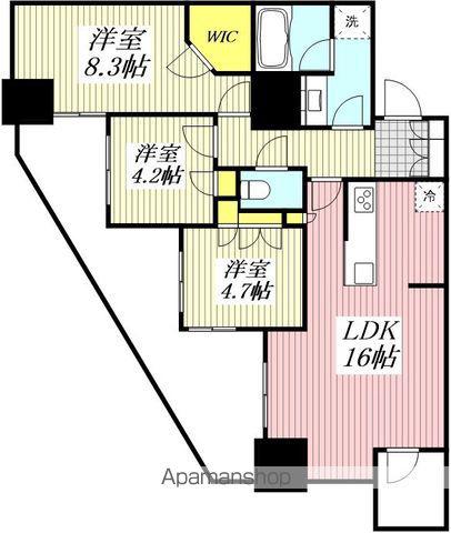 アトラスタワー小平小川(3LDK/6階)の間取り写真