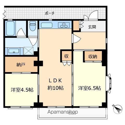 コーポ国立(2LDK/2階)の間取り写真