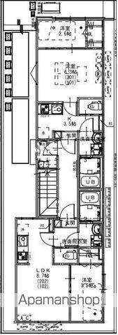 KEIAI RESIDENCE 新松戸Ⅰ(1LDK/2階)の間取り写真