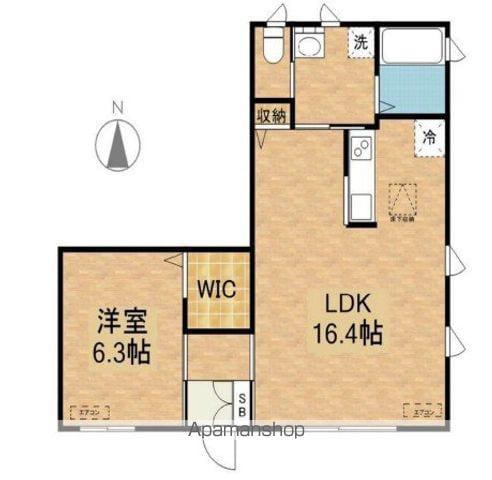 中央本線 武蔵境駅 徒歩26分 2階建 築16年(1LDK/1階)の間取り写真