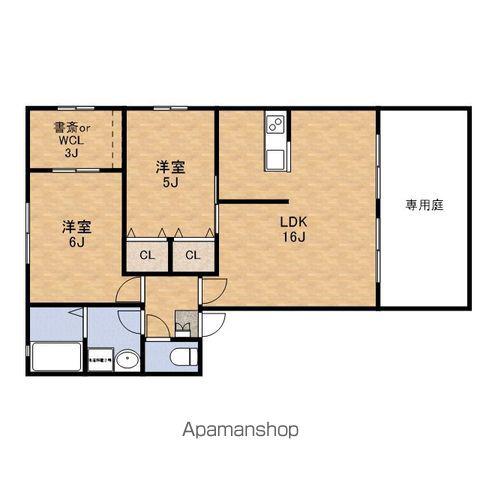阪和線 熊取駅 徒歩4分 2階建 築17年(2LDK/1階)の間取り写真