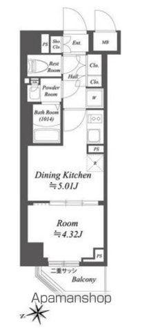 ブランシエスタ荻窪(1DK/2階)の間取り写真