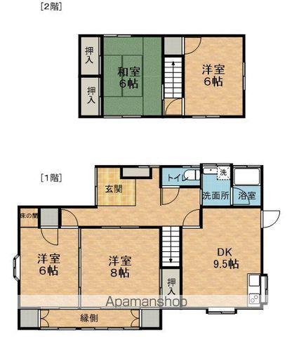 長野県安曇野市 2階建 築46年(4DK)の間取り写真