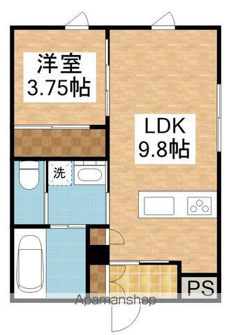 アーバンブランチ鳥屋野B(1LDK/1階)の間取り写真