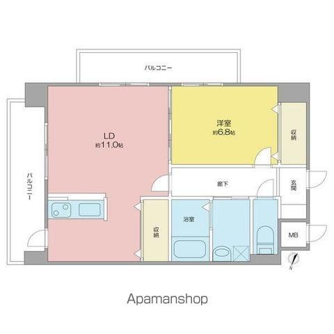 グランシャリオ覺王山(1LDK/8階)の間取り写真