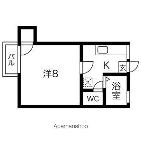 ライズ梨木(1K/2階)の間取り写真