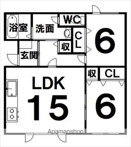 根室本線 帯広駅 徒歩29分 1階建 築28年(2LDK)の間取り写真