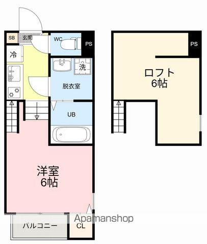 ハーモニーテラス新田7(1K/1階)の間取り写真