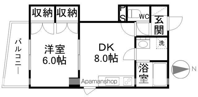 パラツォ興陽(1DK/4階)の間取り写真