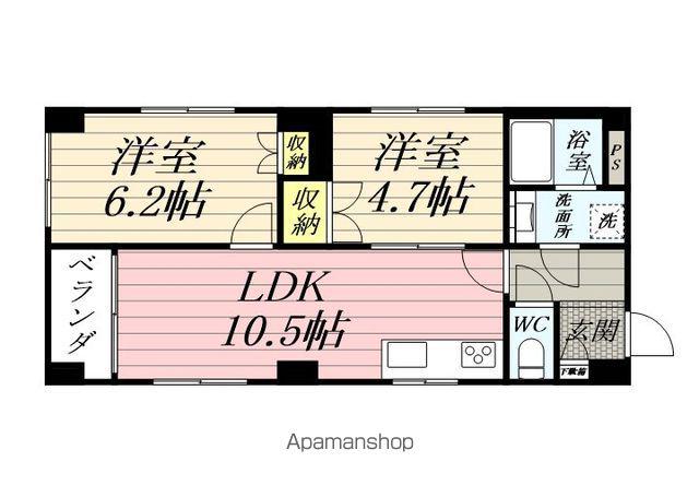エルキャピタン保土ヶ谷(2LDK/4階)の間取り写真