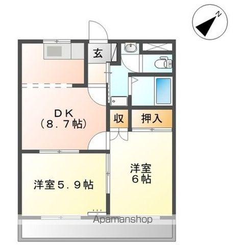 アーバンヒルズ21(2DK/2階)の間取り写真