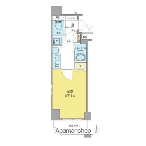 プレサンス桜通葵(1K/4階)の間取り写真