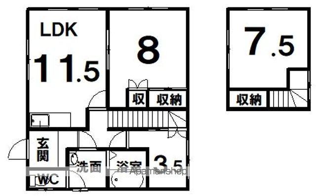 根室本線 新富士駅(北海道) 徒歩27分 2階建 築51年(3LDK)の間取り写真