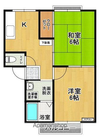 ファーストパレスⅡA棟(2K/1階)の間取り写真