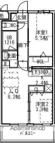 コンダクトレジデンスHANAMINOSATO(2LDK/4階)の間取り写真
