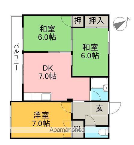 森マンション(3DK/4階)の間取り写真