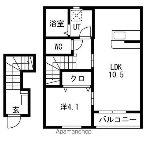 T・MハウスⅢ(1LDK/2階)の間取り写真