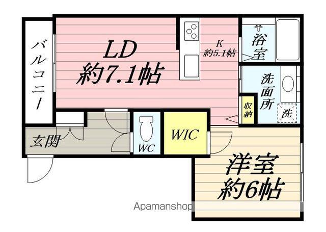 ブライトヒルⅡ(1LDK/1階)の間取り写真