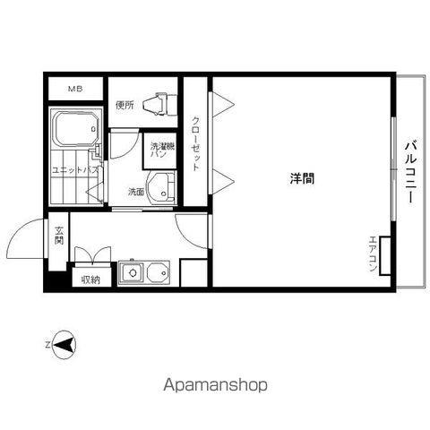 ハイツ東大手(1K/2階)の間取り写真