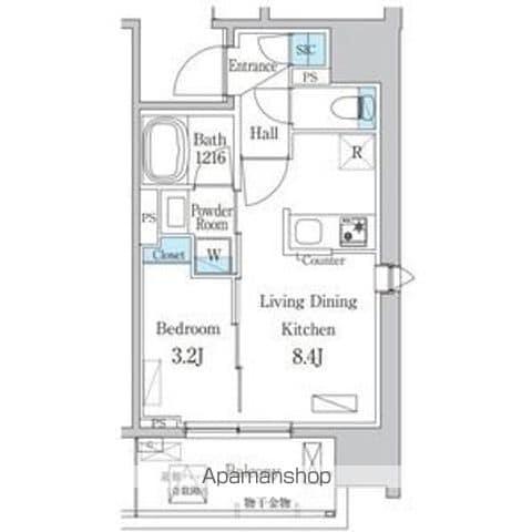 デュオフラッツ今池フレア(1LDK/6階)の間取り写真