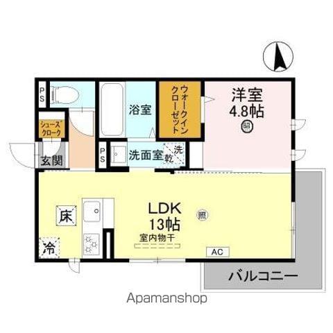 LUMIERE DU SOIR(1LDK/1階)の間取り写真