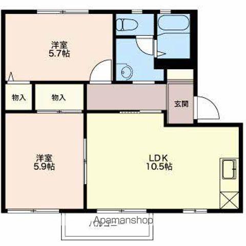ミレニアム松崎(2LDK/2階)の間取り写真