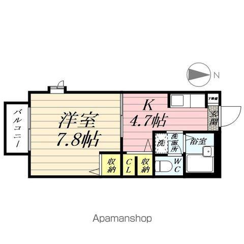 マンハイムⅢ(1K/2階)の間取り写真