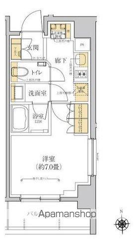 グレーシアフィット横浜(1K/4階)の間取り写真