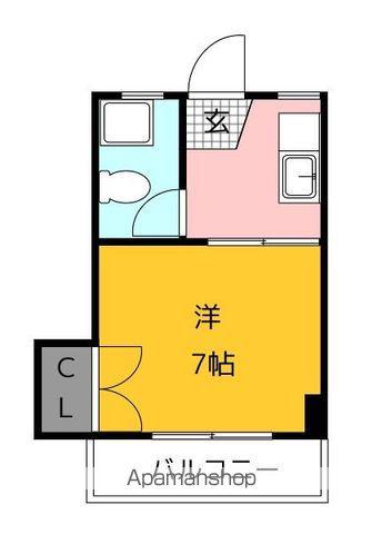 アルテハイム博多Ⅱ(1K/2階)の間取り写真