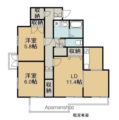 太湖新苑(2LDK/3階)の間取り写真
