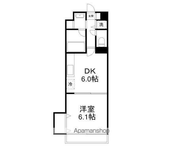 グリュック(1DK/1階)の間取り写真