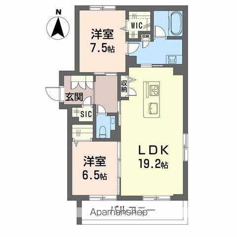 ウィステリア・ステージ真栄(2LDK/3階)の間取り写真