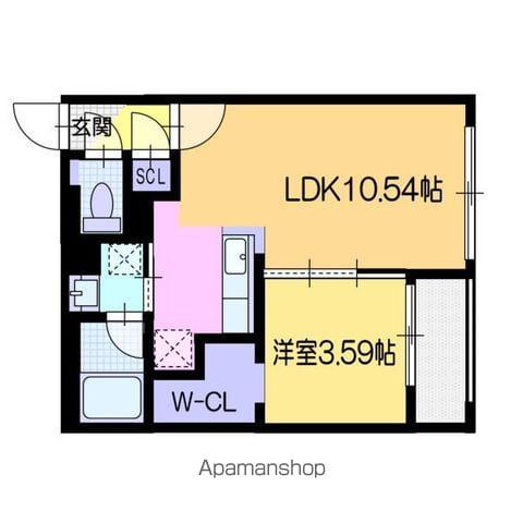 ラ・シュエットS6W14(1LDK/4階)の間取り写真