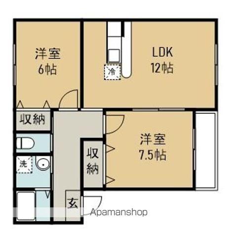 F・ヴィラージュⅠ(2LDK/1階)の間取り写真