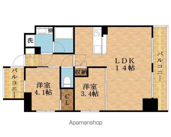 ウエリスアーバン守口(2LDK/3階)の間取り写真