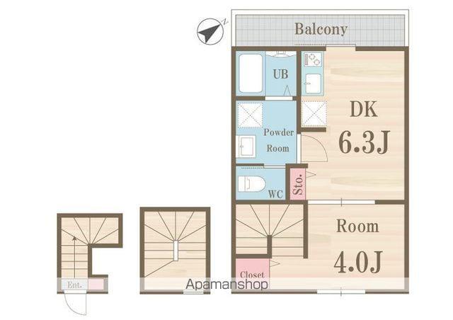 プライムガーデン東武練馬(1DK/3階)の間取り写真