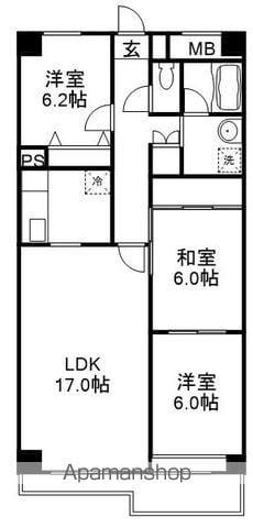 アクトヒルズ八千代Ⅱ(3LDK/8階)の間取り写真